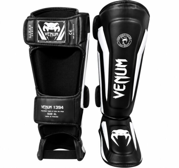 protege kikboxing et mma Protège-tibias VENUM – Noir & Blanc